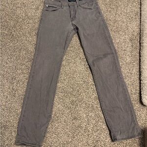 Gray Straight-Leg Jeans